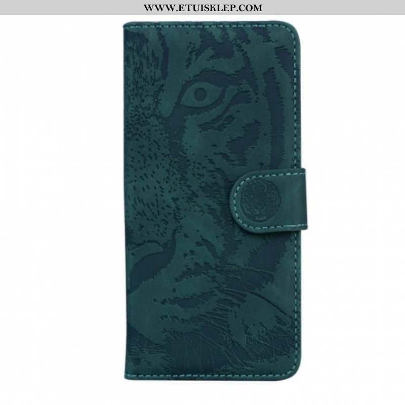 Etui Folio do Motorola Edge 20 Pro Nadruk Twarzy Tygrysa